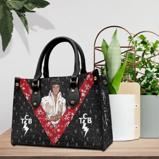 Elvis Presley Leather HandBag, Music Leather Handbag, gift for Fans