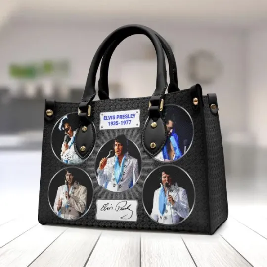 Elvis Presley Leather HandBag, Music Leather Handbag, gift for Fans