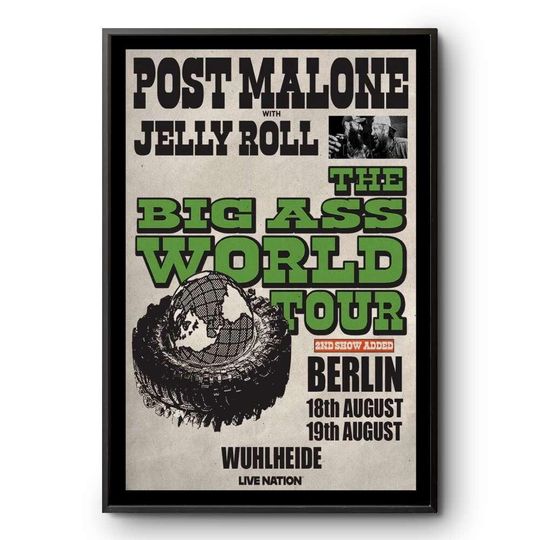 Post Malone The BIG ASS World Tour Aug 18-19 2025 in Berlin & London Poster