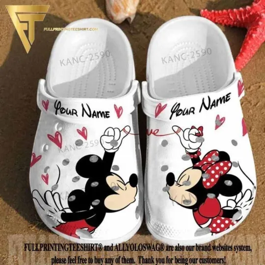 Personalized Mickeyy Minniee Kiss  Pattern Couple Mouse Unique Gifts For Fan