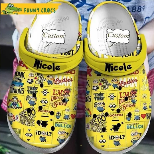 Custom Pattern Minion Clogs