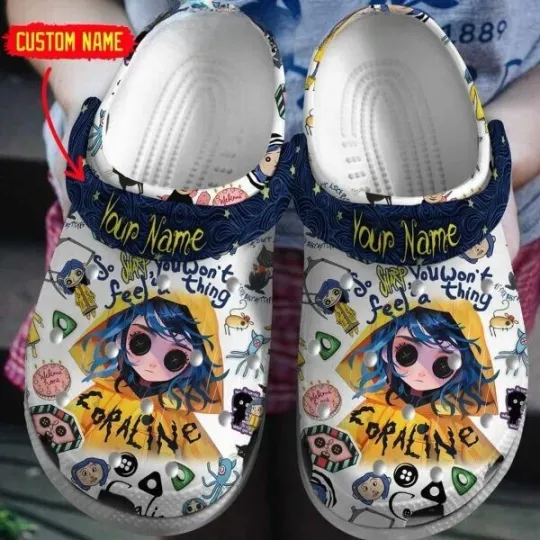 Discover Personalized Coraline Cartoon Slippers Clogsband Clogs For Adults Lovers