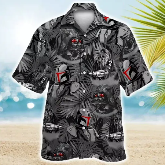 Darth Vader Boba Fett Chewbacca Dark Tropical 3D HAWAII SHIRT Mother Day Gift
