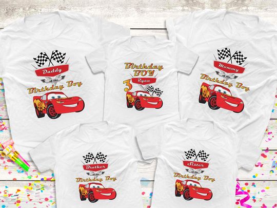 Discover Lightening McQueen Birthday Shirts, Disney Cars Birthday Shirt, Disney Birthday Shirt, Disney Family Shirts, Personalized Birthday Shirts
