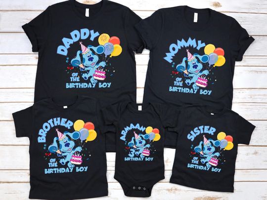 Personalized Blues Clues Birthday Shirt, Blue Dog Birthday Boy Shirt, Dog Lovers Family Birthday Party TV Show Matching, Birthday Girl Shirt