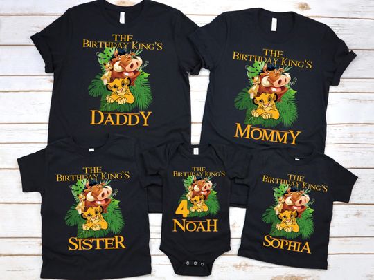 Lion King Birthday Shirt, Simba Tee, Matching Family Birthday Shirts, Birthday Boy Shirt,  Birthday Family Outfit, Custom Toddler Shirt