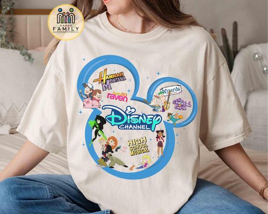 Disney Channel Movies Mickey Head Shirt, Lizzie McGuire Tee, Hannah Montana Tee, High School Musical, WDW Family Vacation Trip 2025 Tee