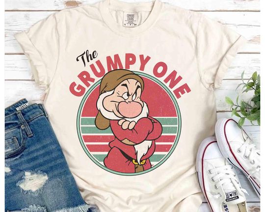 Retro 90s Vintage The Grumpy One T-shirt, Disney Snow White And Seven Dwarfs Matching Tee, Disneyland Family Holiday Vacation 2025 Trip