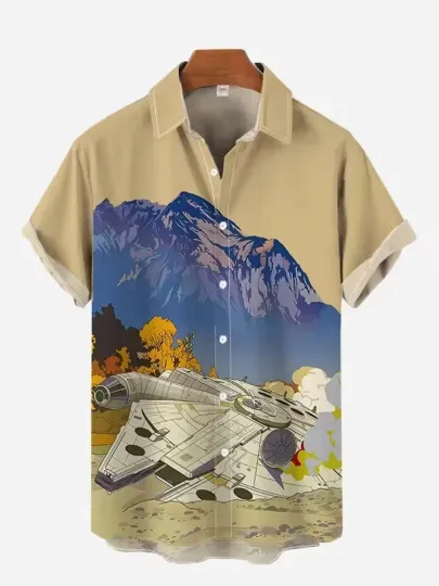 Star Wars Millennium Falcon Galaxy's Edge Happy Father's Day Hawaiian Shirt