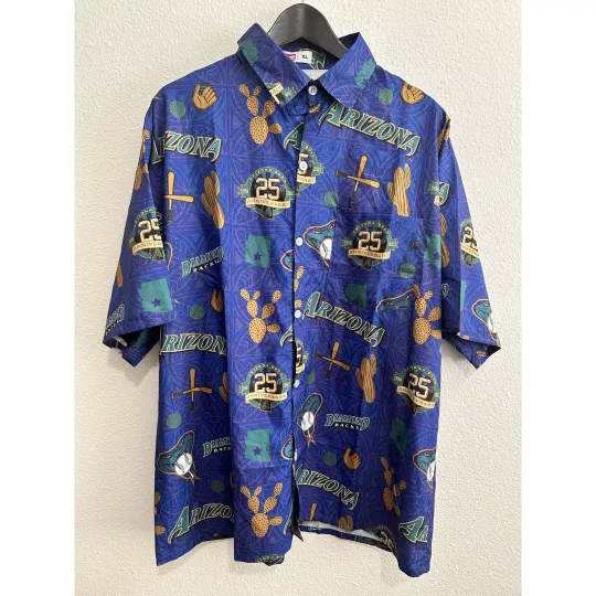 Budweiser Arizonna Diamondbacks 25th Year Father's Day Hawaiian Size XL Shirt