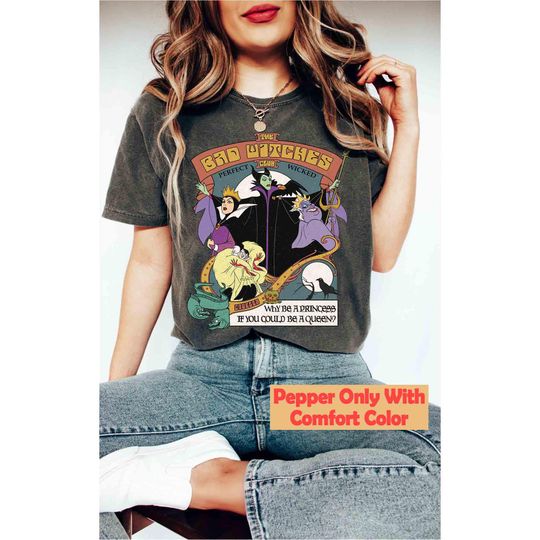 Disney Villains The Bad Witches Club Vintage Shirt, Evil Queen Maleficent Ursula Shirt, WDW Disneyland Halloween Family Holiday 2025 Trip