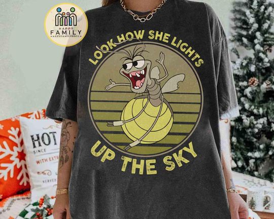 Look How She Lights Up The Sky Retro T-shirt, Disney Princess and the Frog Ray Firefly Evangeline Tee, Magic Kingdom Disneyland Family Trip