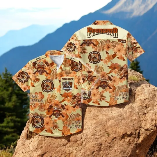 Firefighter FatherS Day Hawaiian Shirt