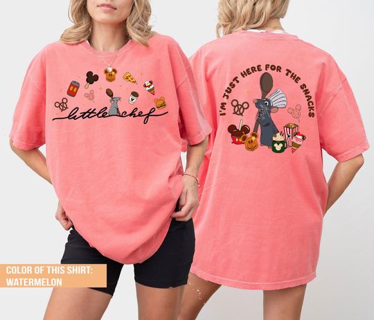 Two-Sided Little Chef Remy Shirt, Ratatouille Chef Shirt, Just Here For Snacks Shirt, Pixar Movie Shirt, Disney Ratatouille Tee, Remy Mouse