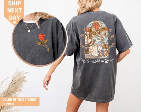 Tale As Old As Time Shirt, Disney Princess Shirt, Beauty and The Beast Shirt, Belle Princess Shirt, Enchanted Rose, Retro Tee
