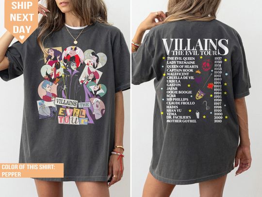 Vintage Villains Evil Tour Disney Shirt, Disney Evil Queen, Retro Disney Villains Characters Shirt, Evil Disney Matching Tee