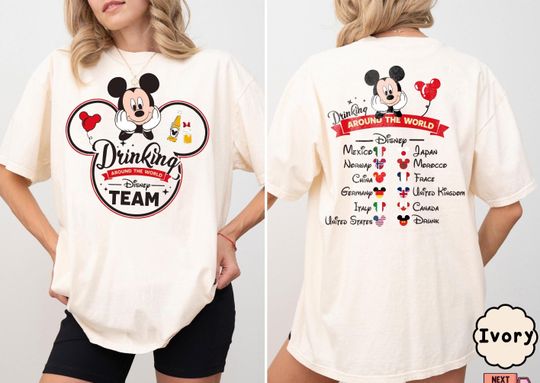 Discover Drinking Team Mickey and Friends Shirt, Drinking Around The World Tour Shirt, Drinks Trip 2025, Disney Vacation Shirt, Epcot Food and Wine