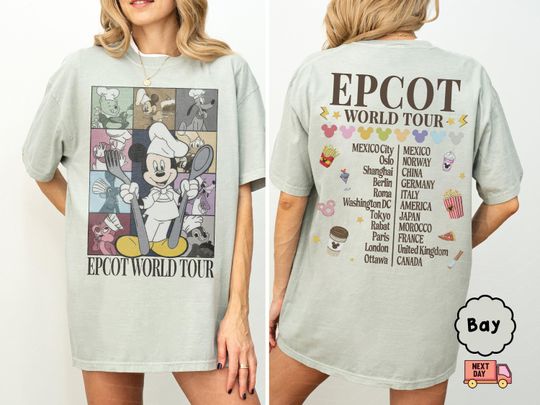 Retro Epcot World Tour Mickey And Friends Shirt, Drinking Around The World Tour Shirt, Here For Snacks, Epcot Food And Wine
