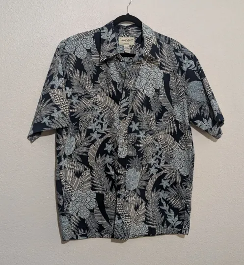 Mens Sz L Cookie Street Honolulu Hawaiian Shirt 100% Cotton Cool Casual