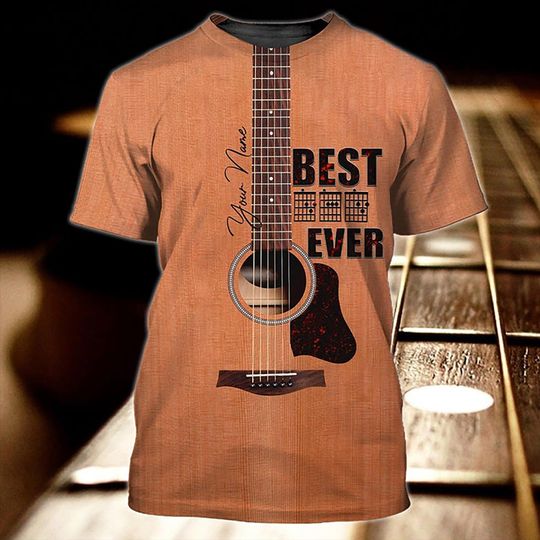 Personalized Guitar Dad 3D All Over Print Shirt, Sublimation Shirt For Dad Love Guitar, Gifts For Guitar Man