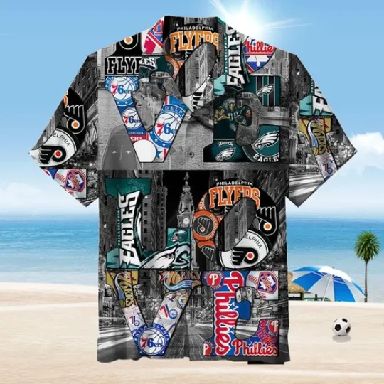 Love Philadelphia Sports Universal Hawaiian Shirt Gift for Dad Fathers Day Shirt