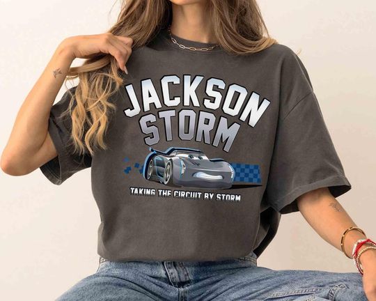 Discover Disney Pixar Cars 3 Jackson Storm Graphic T-Shirt, Lightning MC Queen Shirt, Disneyland Family Vacation 2025 Trip Shirt