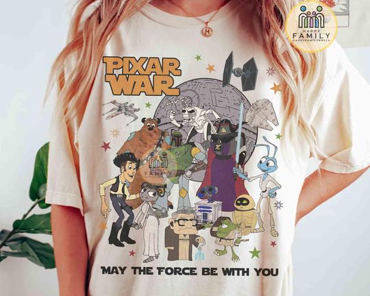 Disney Pixar Characters Cosplay Star Wars Shirt, Galaxy's Edge May the Force be with you, Toy Story Up Monster Inc, Star Wars Family Trip