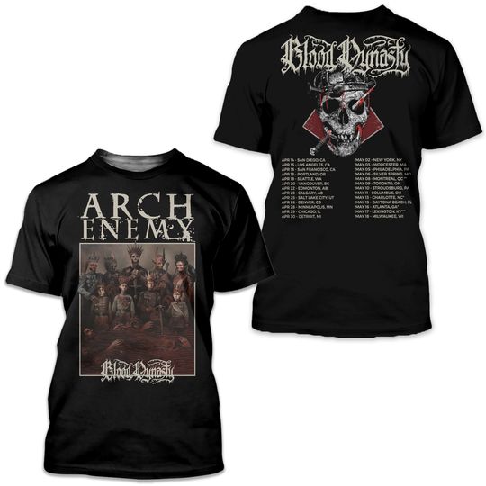 Arch Enemy North American Blood Dynasty 2025 Tour AOP 3D T-Shirt