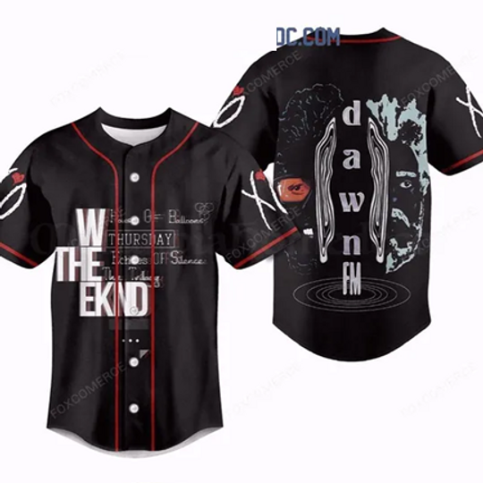 Weeknds Dawn FM & House of Balloons Baseball Jersey with Sewn Trim