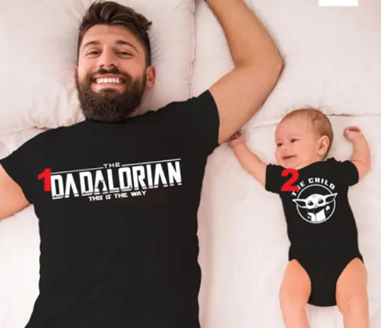 Dadalorian And Son TShirt, First Fathers Day Shirts, Dad and Baby Matching, Star Wars Dad, Matching Shirt Father and Son, Father's Day Gift