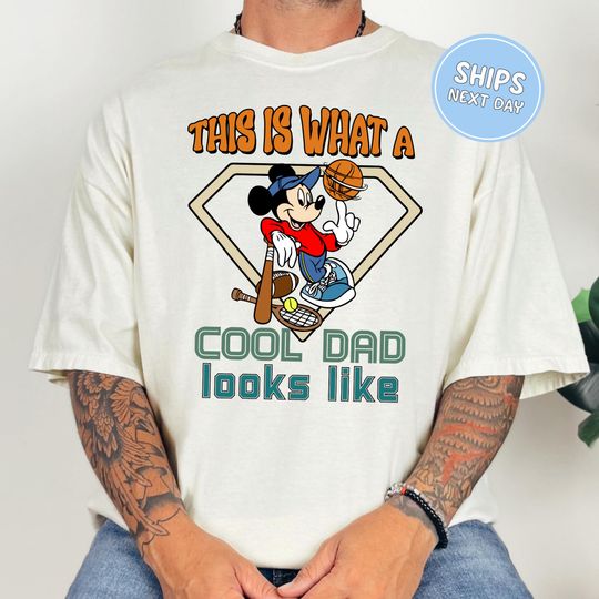 Mickey Cool Dad Tee Comfort Colors Disney Happy Fathers Day Shirt This is What a Cool Dad Looks Like ! Tee Happy Fathers Day Gift for Dad