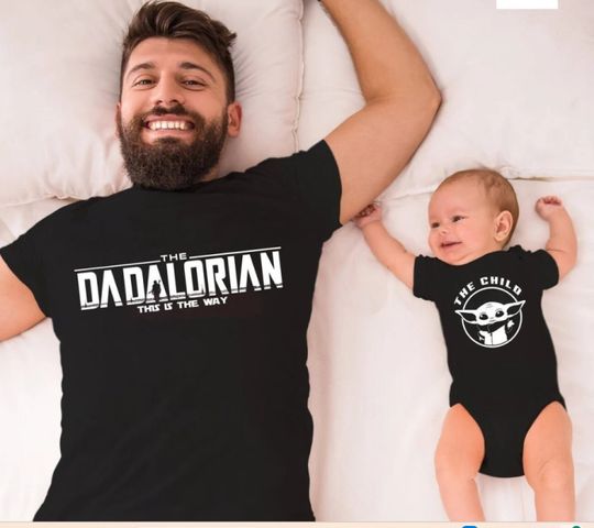 Dadalorian And Son TShirt, First Fathers Day Shirts, Dad and Baby Matching, Star Wars Dad, Matching Shirt Father and Son, Father's Day Gift