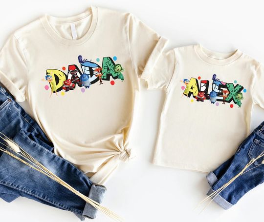 Inside Out Dada & Kids Shirt, Custom Disney Dad And Son T-Shirt, Fathers Day Tee, Inside Out Family Matching T Shirt, WDW Daddy Tee