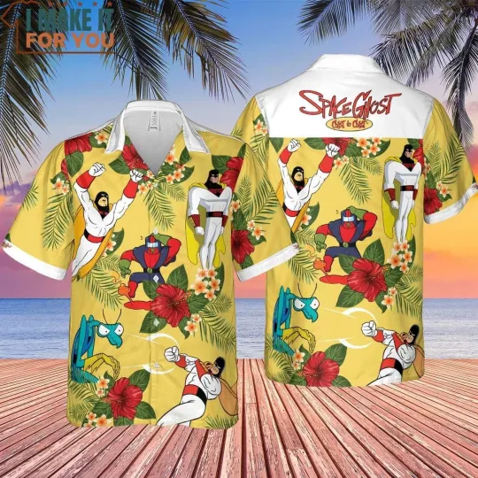 Space Ghost Hawaiian Button Down Shirt U
