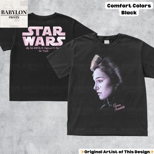 Vintage Queen Amidala T-Shirt Padmé Amidala Retro Star Wars Merch Phantom Menace Naboo Revenge of the Sith Tee