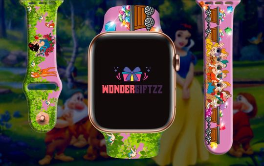 Disney Apple Watch Band - Snow White, Seven Dwarfs, Prince Florian, Mickey, Disney Castle, Sleeping Beauty