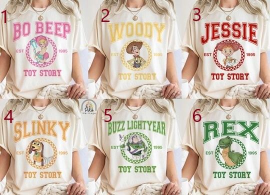 Retro Toy Story Group Character Comfort Colors Shirt, Buzz Lightyear Woody Jessie Bo Peep Design, Disney Family Trip Tee, Disney Pixar Shirt