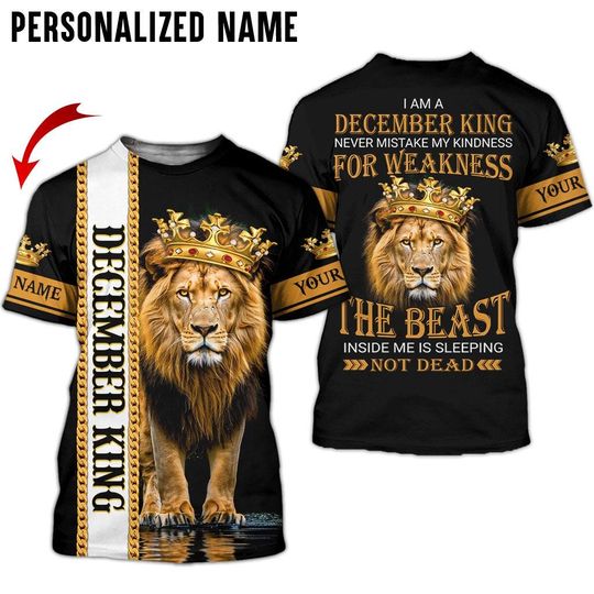 December birthday tshirt for men, birthday gift for him born in December, lion king tshirt, December men shirt, December shirt men