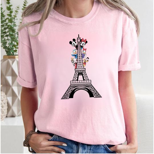 Mickey and Friends Paris Trip Shirt, Comfort Colors Disney Eiffel Tower Tee, Disneyland Paris Family Vacation