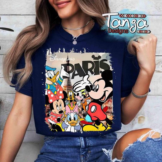 Vintage Retro Mickey and Friends Disneyland Paris T-shirt, Disneyland Vacation Tee, Tower Mickey Shirt, Disney Family shirts, Disney Paris