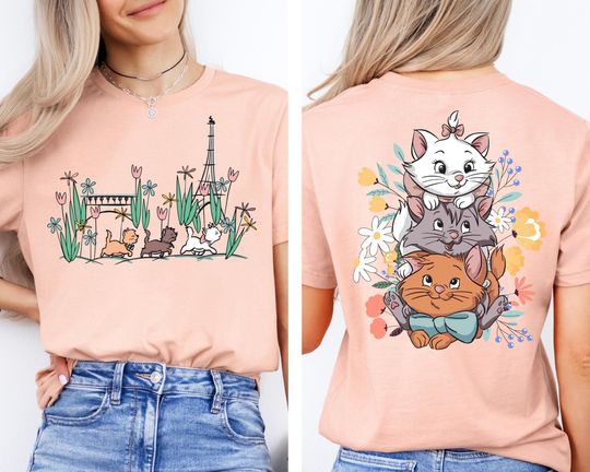 Disney The Aristocats Shirt, Animal Kingdom Shirt, Disney Cats T-Shirt, Marie Toulouse Berlioz Cats T-Shirt, Cats Paris tshirt