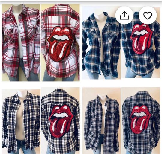 ROLLING STONES TONGUE Flannel Shirt