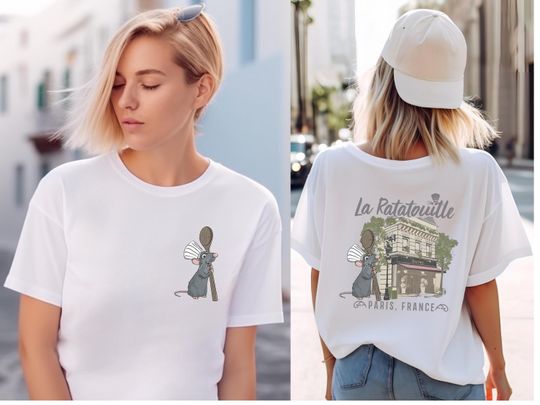 Disney Ratatouille Paris France Shirt, Two Sided Little Chef Remy Tee, Ratatouille Chef, Gift for Men, Cook Lover Gift, Boyfriend Gift