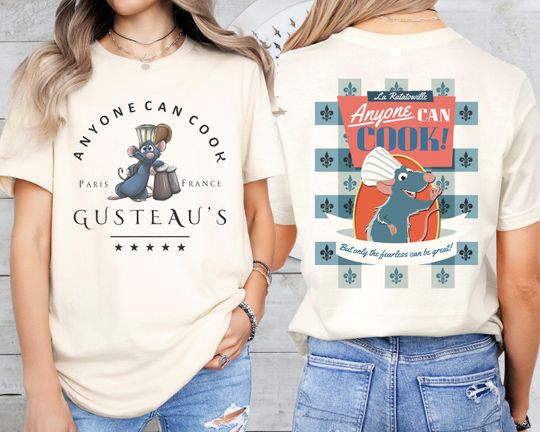 Disney Remy Gusteau's Shirt, Ratatouille Little Chef T-Shirt, Anyone Can Cook Tee, Disneyland Chef Mouse Sweatshirt, Paris France Shirt