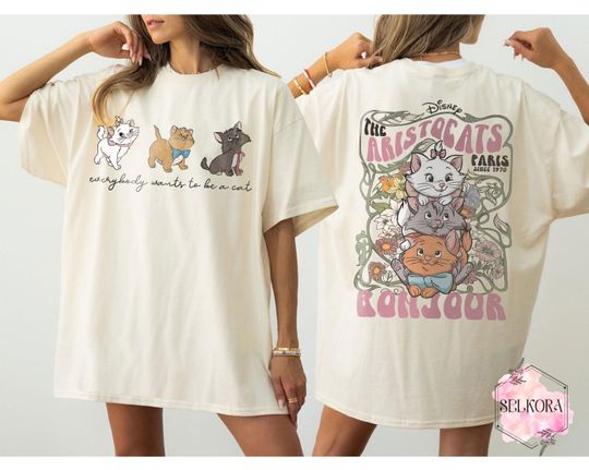 Aristocats Marie Shirt, Disneyland Paris Cat Trip Tee, Bonjour Cats Disney Shirt, Magic Kingdom Family Shirt, French Cat Tee