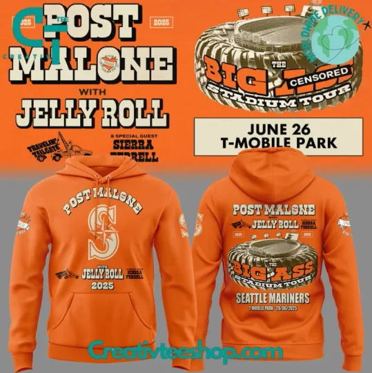Se*attle Mariner X Post Malone With Jelly Roll Big Ass Tour Special 3D Hoodie