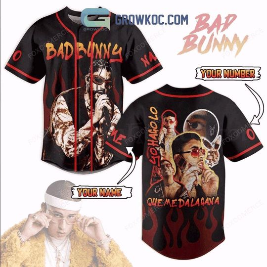 Bad Bunny Yohago Lo Que Me Da La Gana Personalized Baseball Jersey with Sewn Trim
