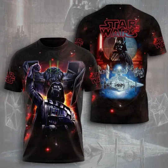 Darth Vader Galaxy's Edge Star Wars A New Hope Faded Tshirt 3D Printed