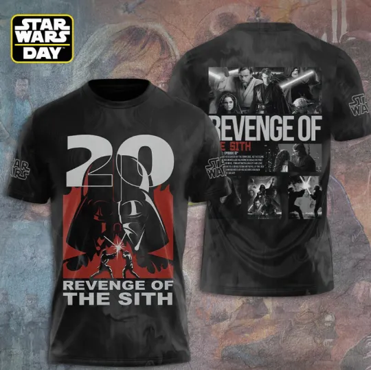 Star Wars 20th Anniversary The Revenge of the Sith 3D Printed T-Shirt