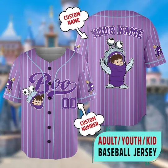 Personalized Monster Inc Boo 3D Jersey Button Down Shirt